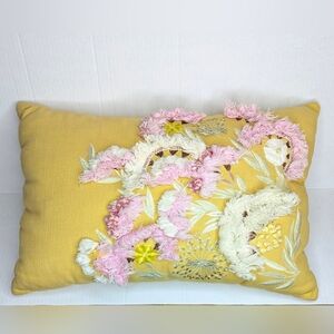 Magaschoni Home Embroidered Decorative Throw Pillow 20" X 14"